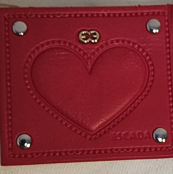 Escada White Red Lip Embroidered Wide Leg Jeans sz 42 US size 12 NWT - Picture 8 of 13